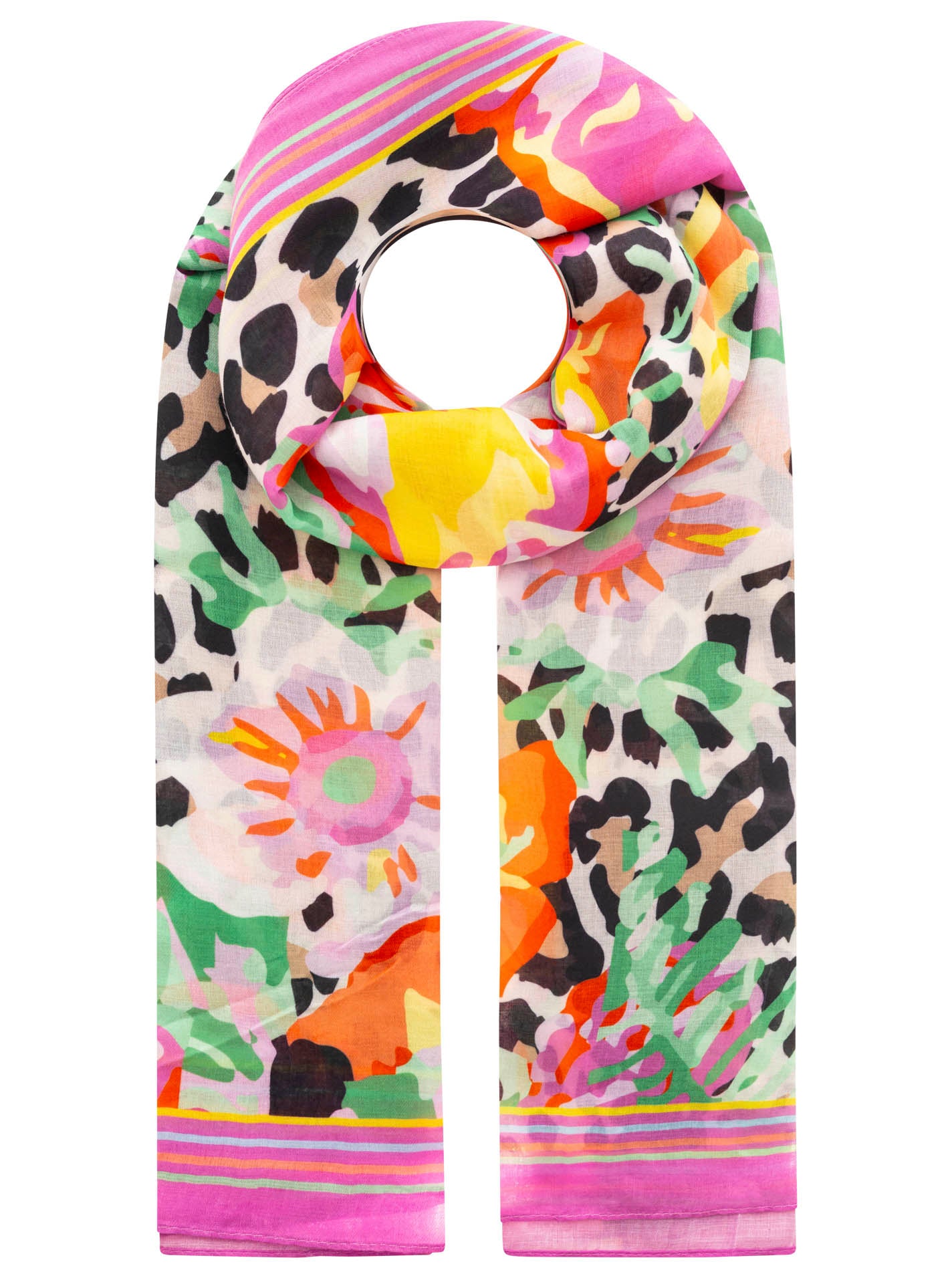 đź’• Zwillingsherz Schal "Tropical Tucan" Viskose Mix Multi