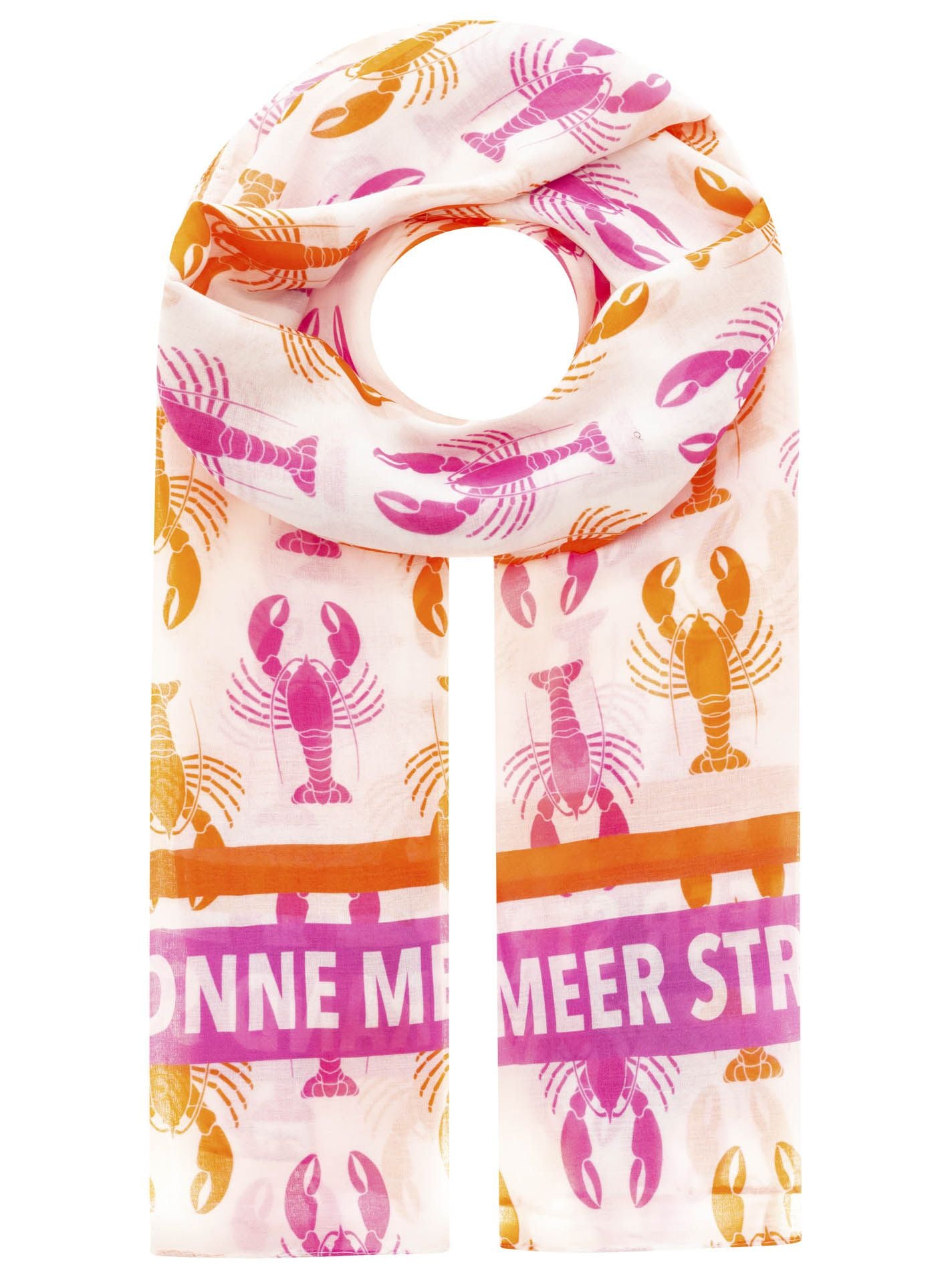 💕 Zwillingsherz Schal "Lobster" Viskose Mix Weiß