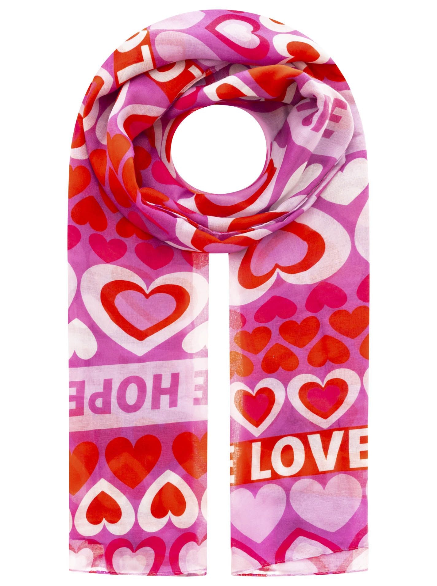 💕 Zwillingsherz Schal "Heartbeat" Viskose Mix Rot