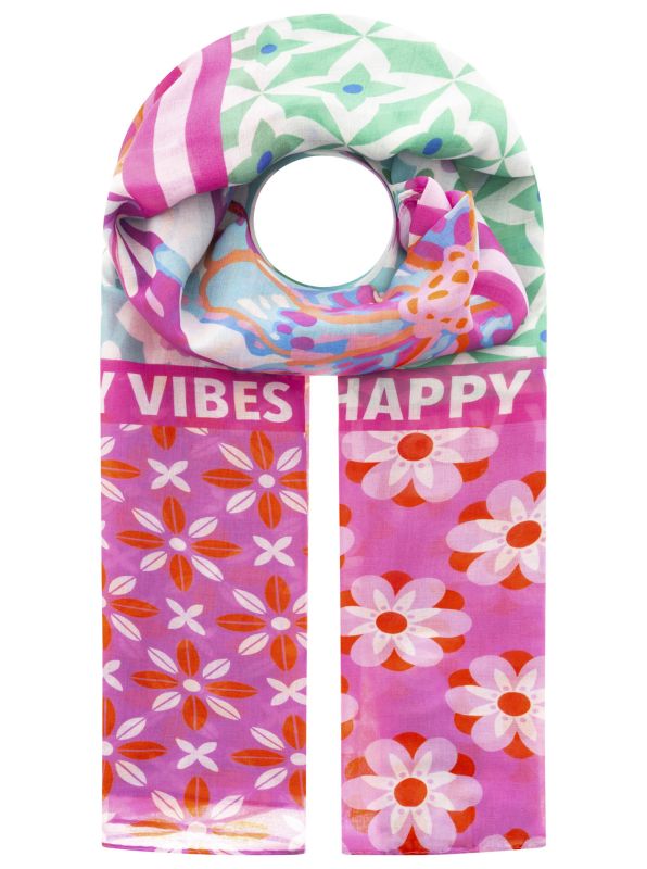 💕 Zwillingsherz Schal "Flower Block" Viskose Mix Multi