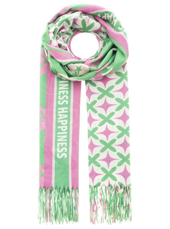 💕 Zwillingsherz Schal "Smile Grafisch Happiness" Grün