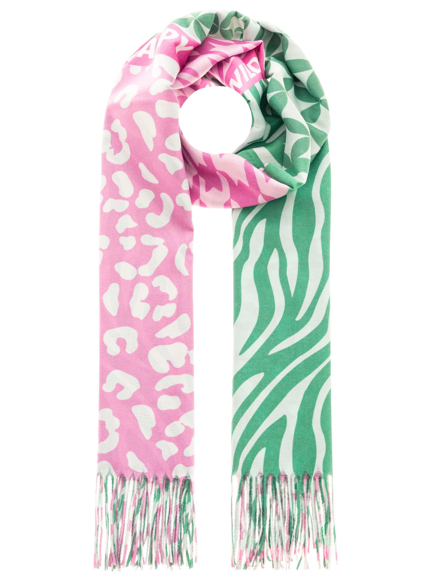 💕 Zwillingsherz Schal "Grafik Animal Mix" Grün