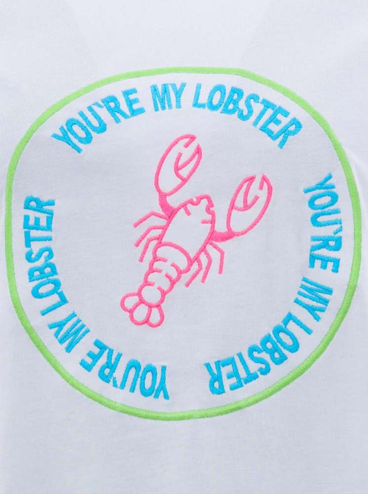 💕 Zwillingsherz Shirt "Sopie" Lobster Weiß