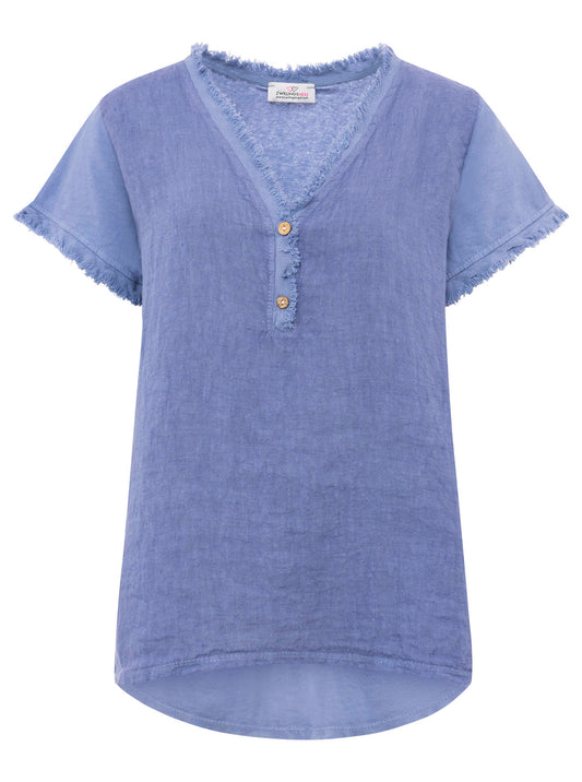 💕 Zwillingsherz Shirt Leinen "Summer Style" Hellblau