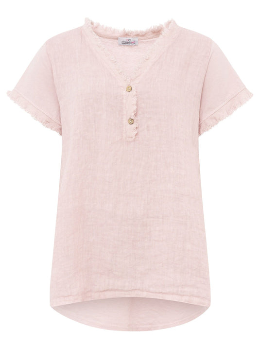 💕 Zwillingsherz Shirt Leinen "Summer Style" Rosa