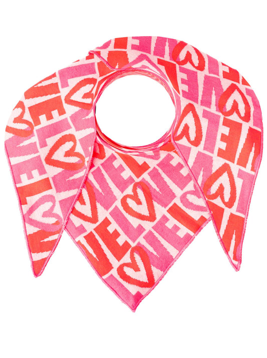 💕 Zwillingsherz Dreieckstuch "Love Love" Baumwolle Pink Coralle