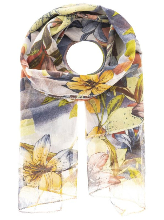 Schal Tuch "Lily Stories" Baumwolle Seide Bunt