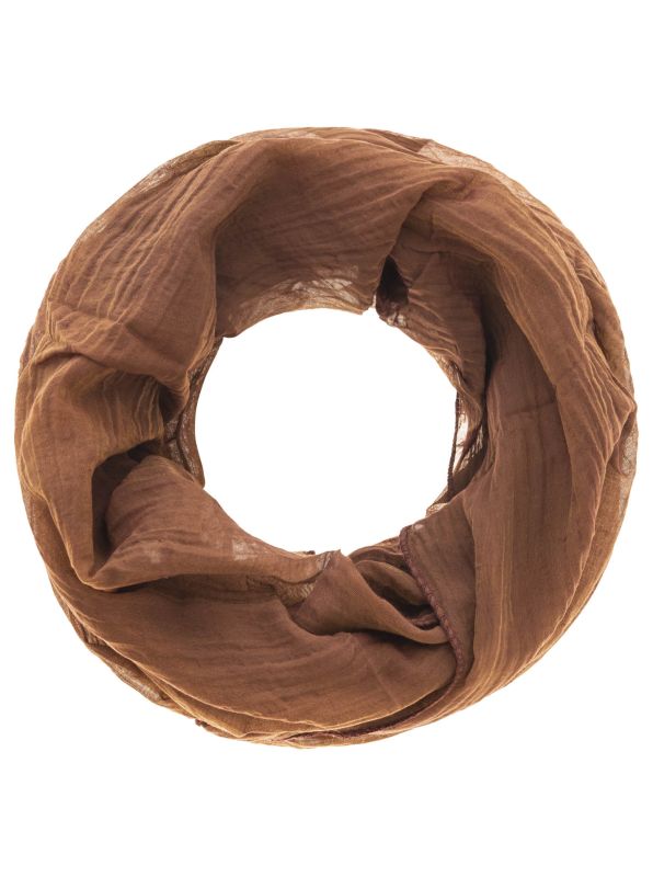 Loop Schal Tuch "Uni" Baumwolle Seide Braun