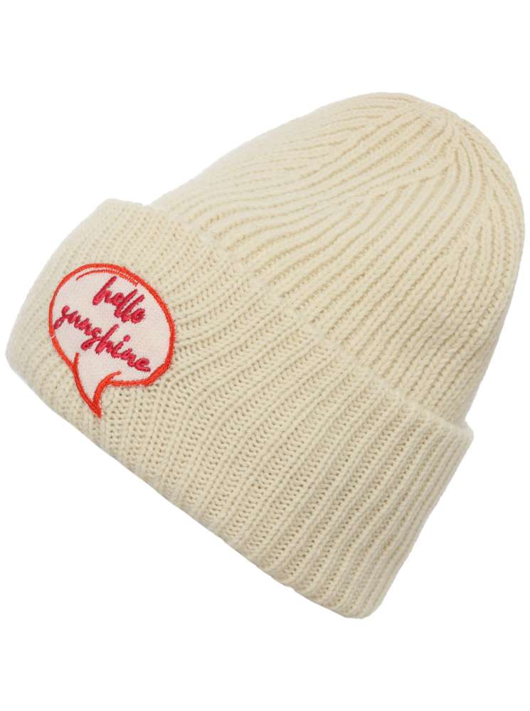 💕 Zwillingsherz Mütze "Hello Sunshine" Kaschmir Wolle Viskose Creme