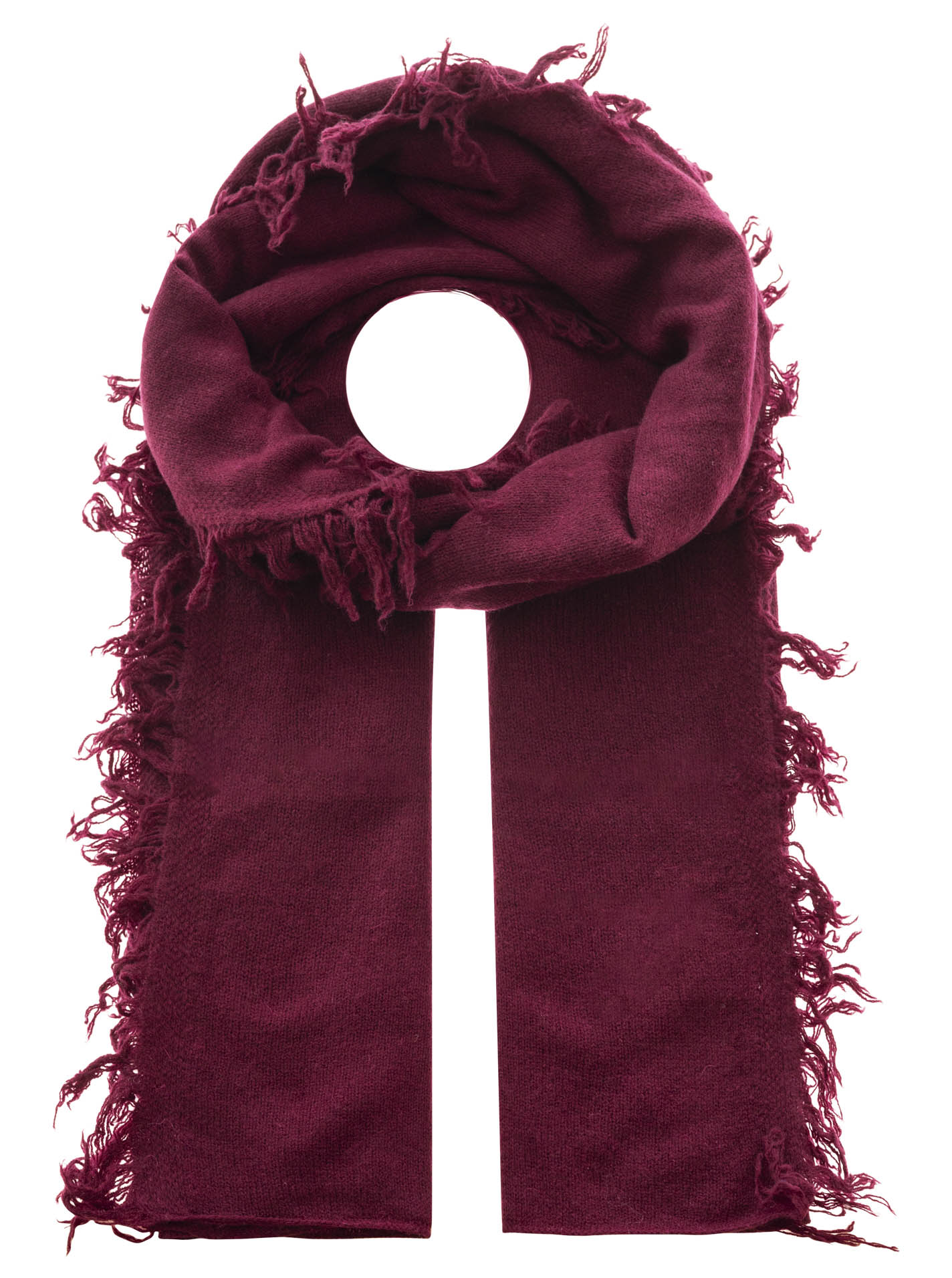 💕 Zwillingsherz XXL "Fransenschal" 100 % Cashmere Schal Kaschmir Bordeaux