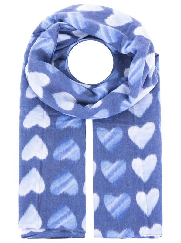 💕 Zwillingsherz Schal "Große Herzen" Blau