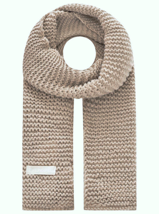 💕 Zwillingsherz Schal Grobstrick "Uni & Patch" Taupe