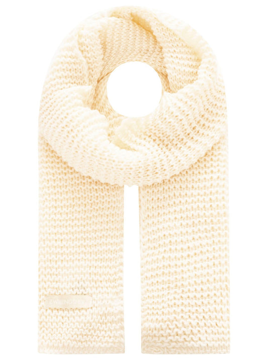 💕 Zwillingsherz Schal Grobstrick "Uni & Patch" Creme