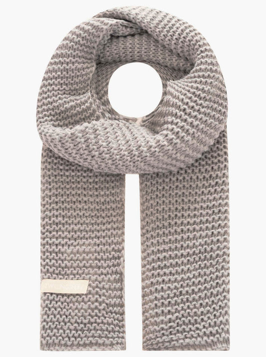 💕 Zwillingsherz Schal Grobstrick "Uni & Patch" Grau