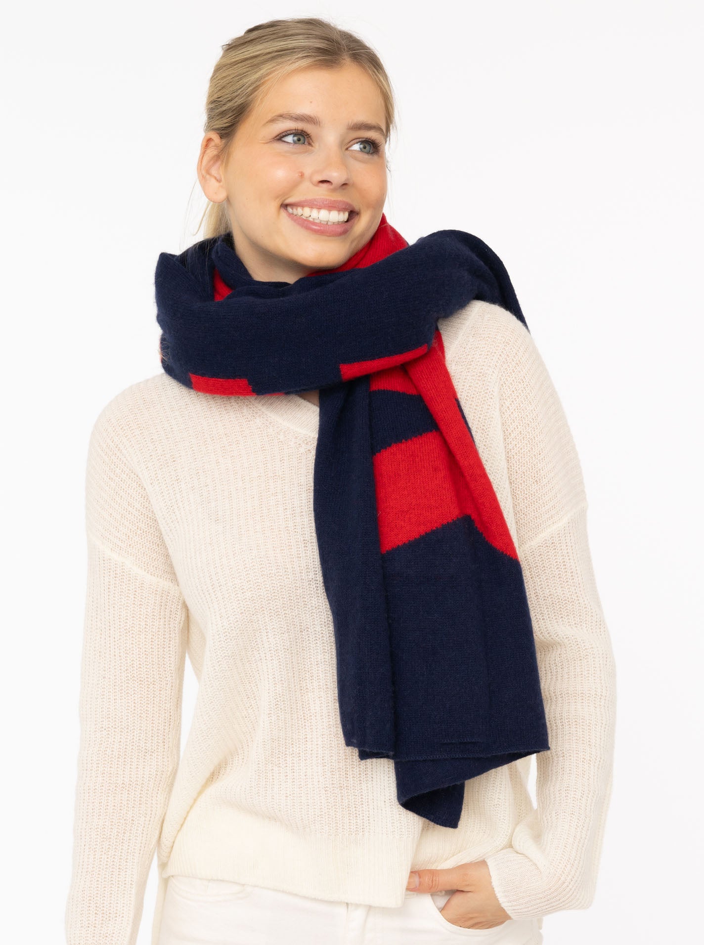 💕 Zwillingsherz XXL Schal "Amour" 100 % Cashmere Kaschmir Navy