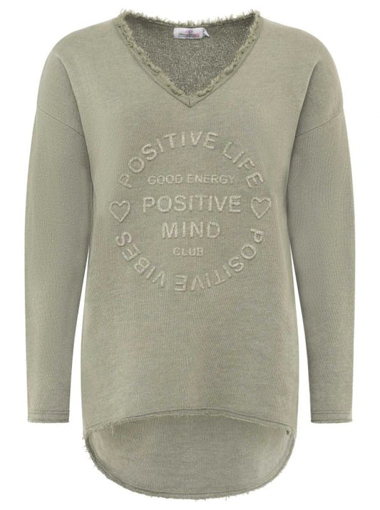 💕 Zwillingsherz Pullover Pulli "Elisabeth" Baumwolle Salbei