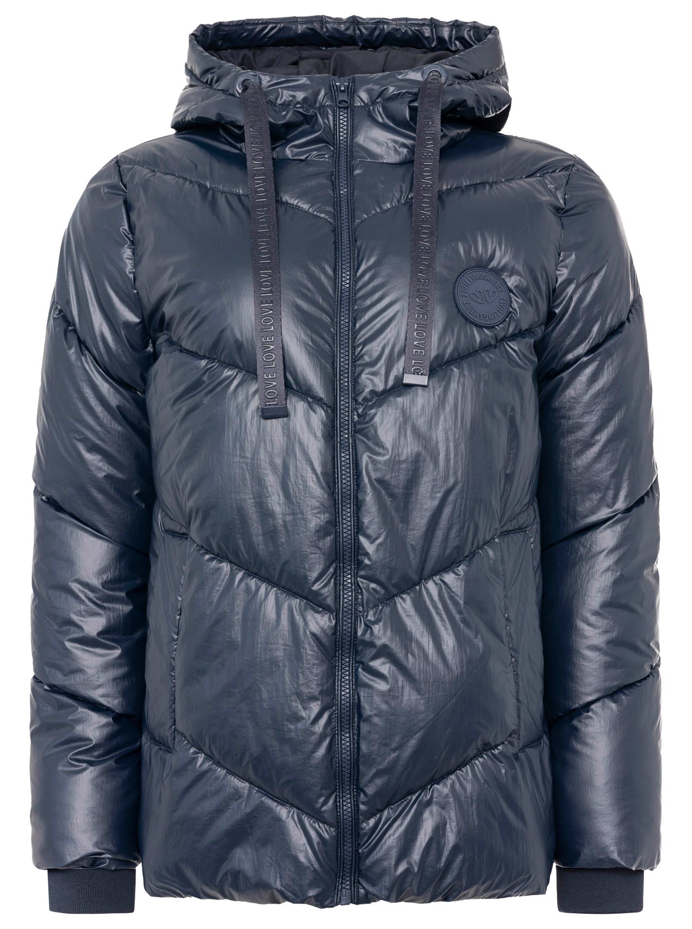 💕 Zwillingsherz Jacke "Metallic" kurz Metallic-Marine