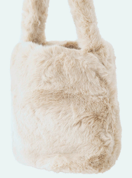 Beutel "Flausch Uni" Beuteltasche Creme