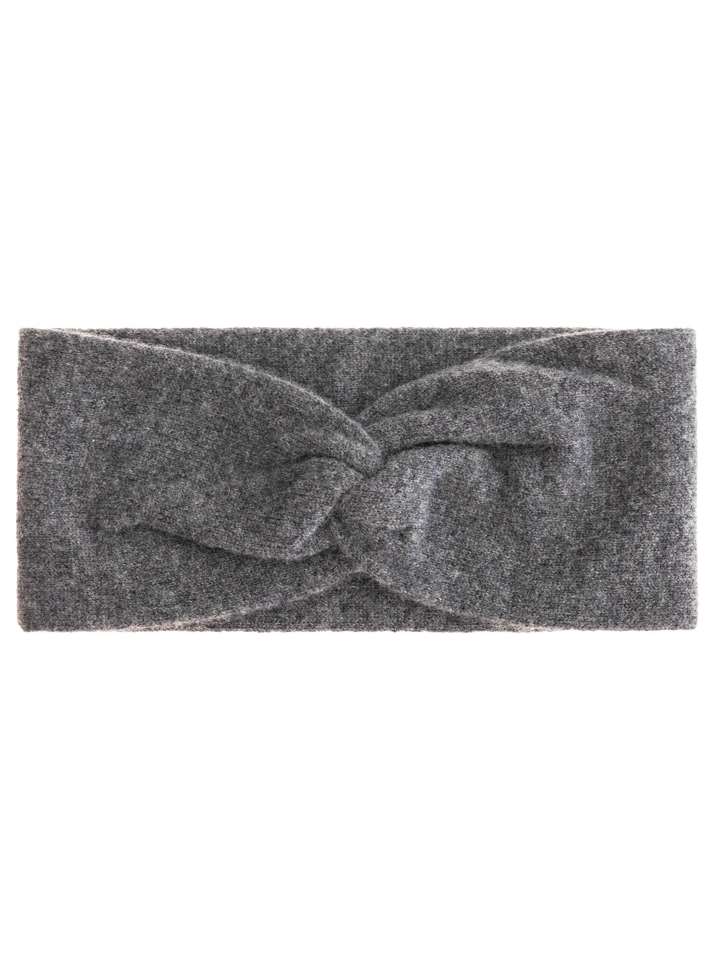 💕 Zwillingsherz Stirnband 100 % Cashmere "Knoten" Kaschmir Anthrazit