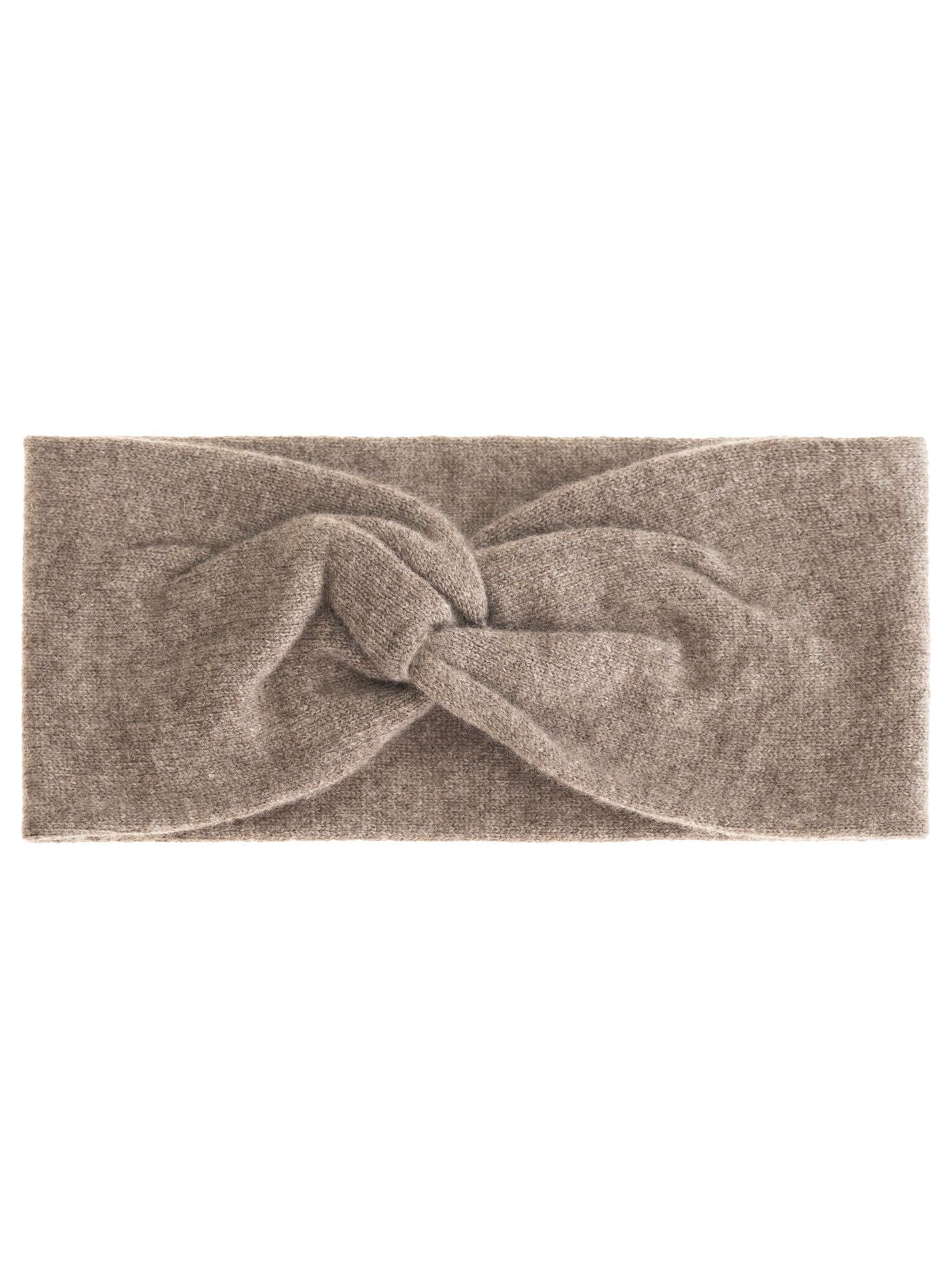 💕 Zwillingsherz Stirnband 100 % Cashmere "Knoten" Kaschmir Taupe