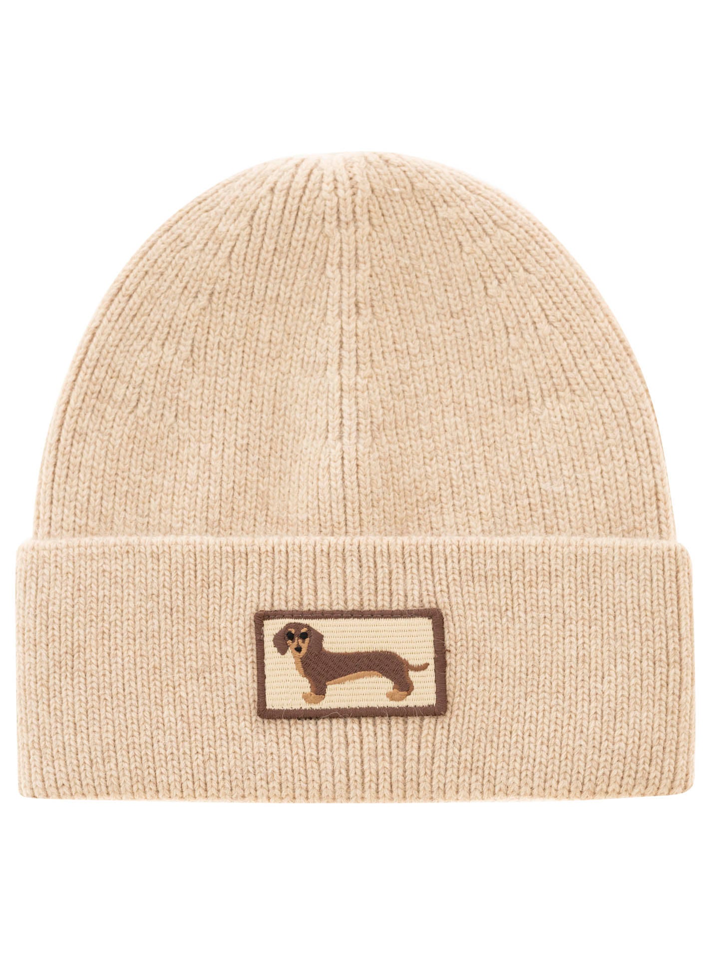 💕 Zwillingsherz Mütze "Dackel-Liebe" Beige