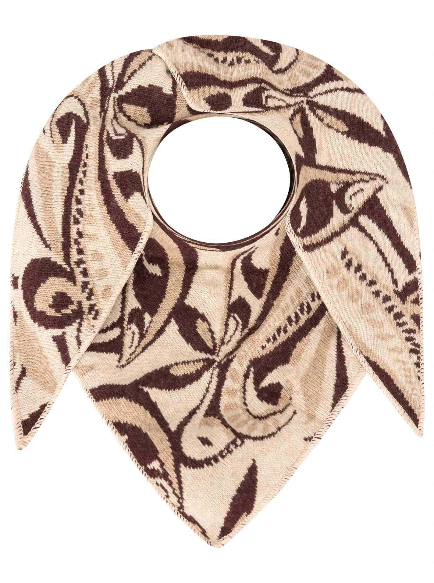 💕 Zwillingsherz Dreieckstuch "Winter Neon" Wolle Kaschmir Beige