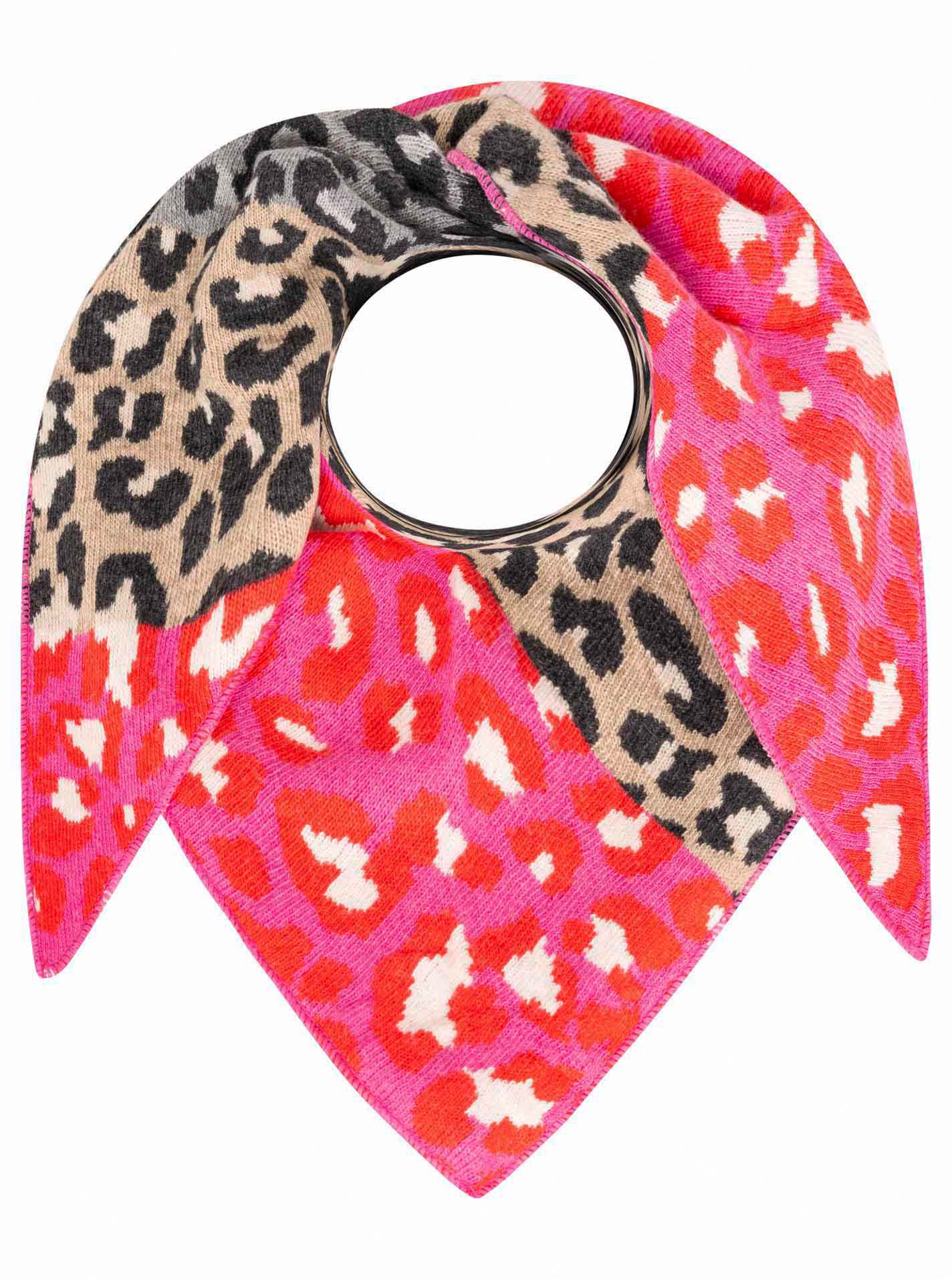 💕 Zwillingsherz Dreieckstuch "Crazy Lacey" Wolle Kaschmir Pink Grau Beige
