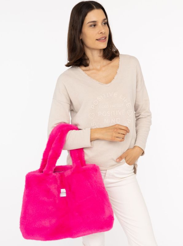 💕 Zwillingsherz Shopper XXL "Fake Fur" Pink