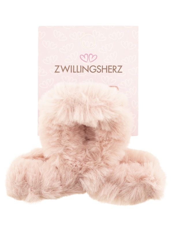💕 Zwillingsherz Haarclip"Plüsch" Haarspange Rosa