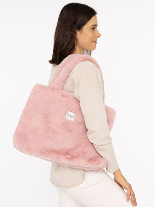 💕 Zwillingsherz Shopper XXL "Fake Fur" Rosa
