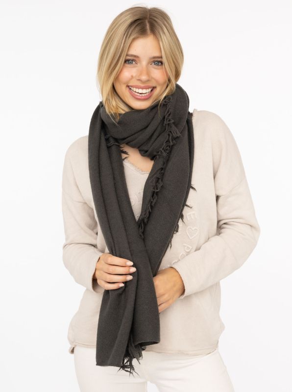 đź’• Zwillingsherz XXL "Fransenschal" 100 % Cashmere Schal Kaschmir Olive