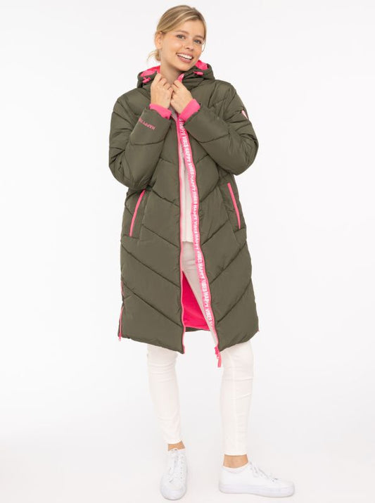 💕 Zwillingsherz Steppmantel "Happy Vibes" Khaki