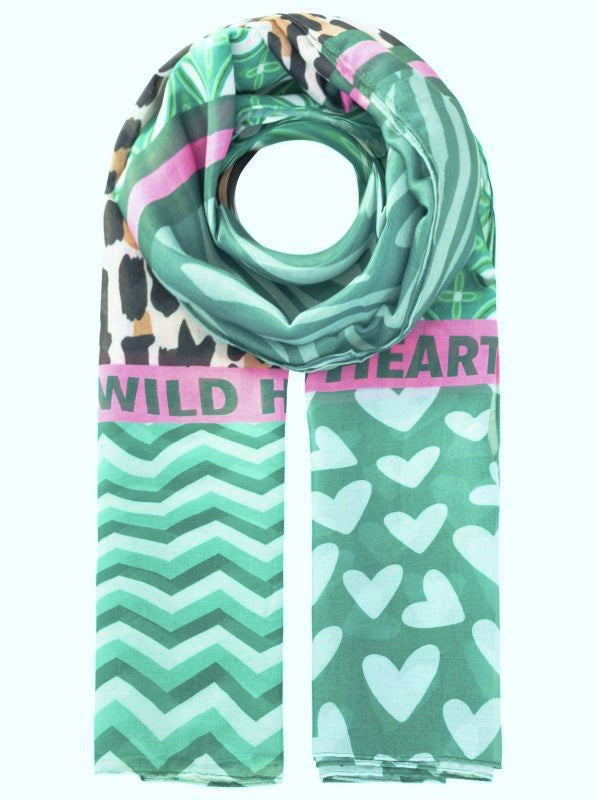 💕 Zwillingsherz Schal "Wild Heart Mix" Viskose Mix Grün