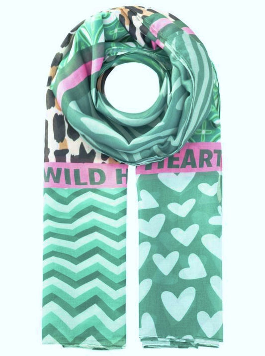 💕 Zwillingsherz Schal "Wild Heart Mix" Viskose Mix Grün