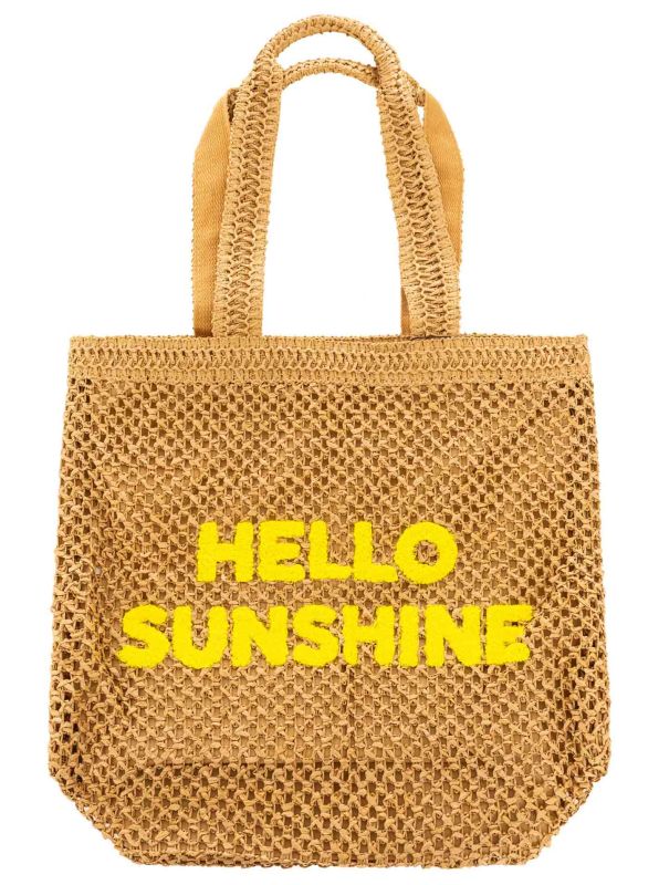 💕 Zwillingsherz Tasche Shopper "Hello Sunshine" Strandshopper Camel Gelb