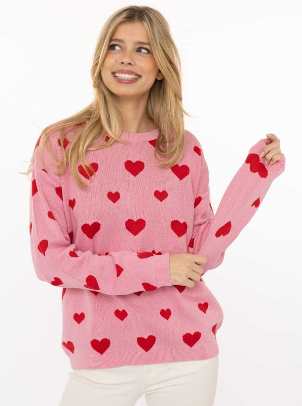 đź’• Zwillingsherz Pullover Pulli "Herzen" 100 % Baumwolle Bubblegum