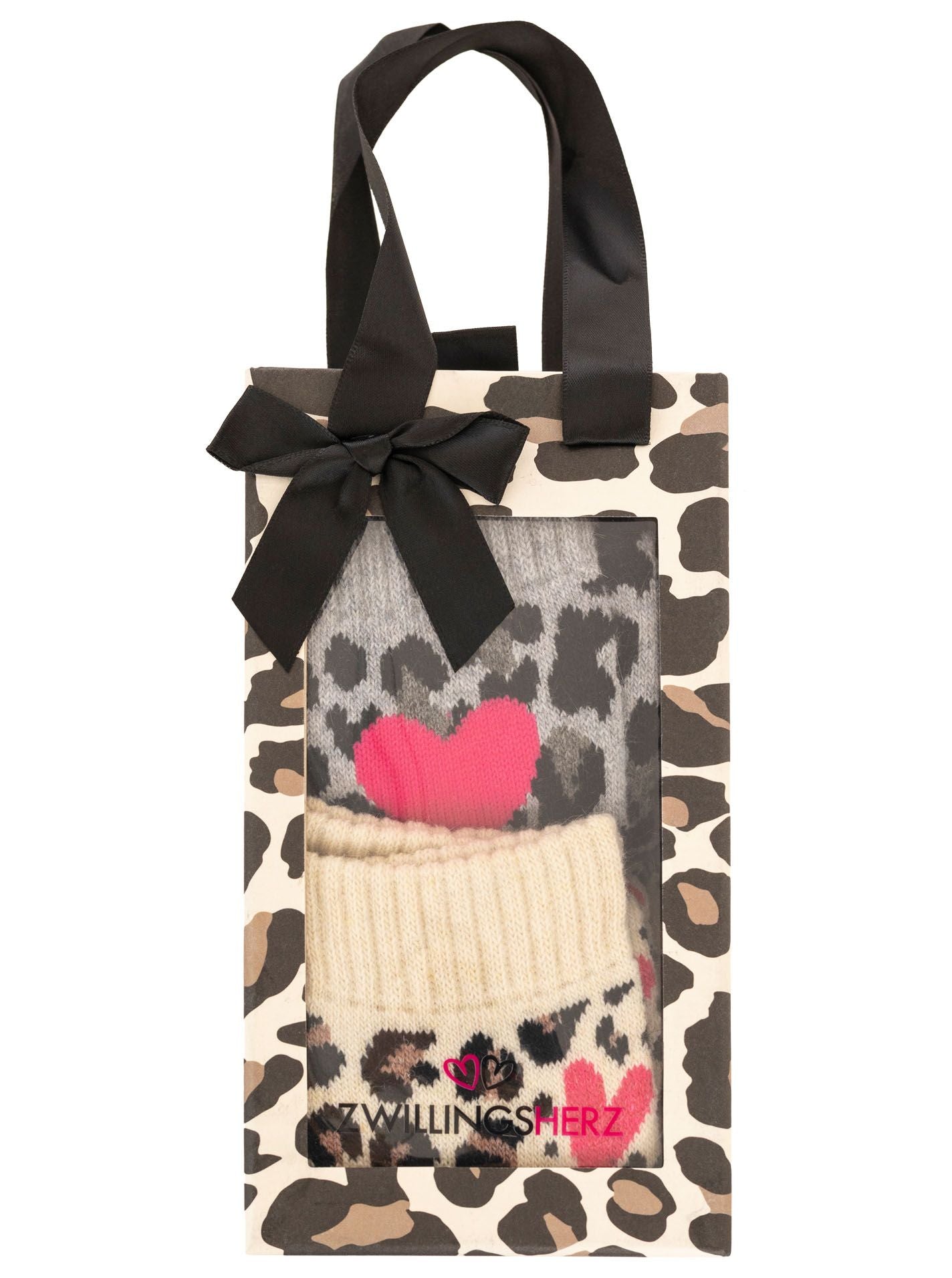 đź’• Zwillingsherz Socken 2er Pack Gifting Box Socken "Leo Love" Grau
