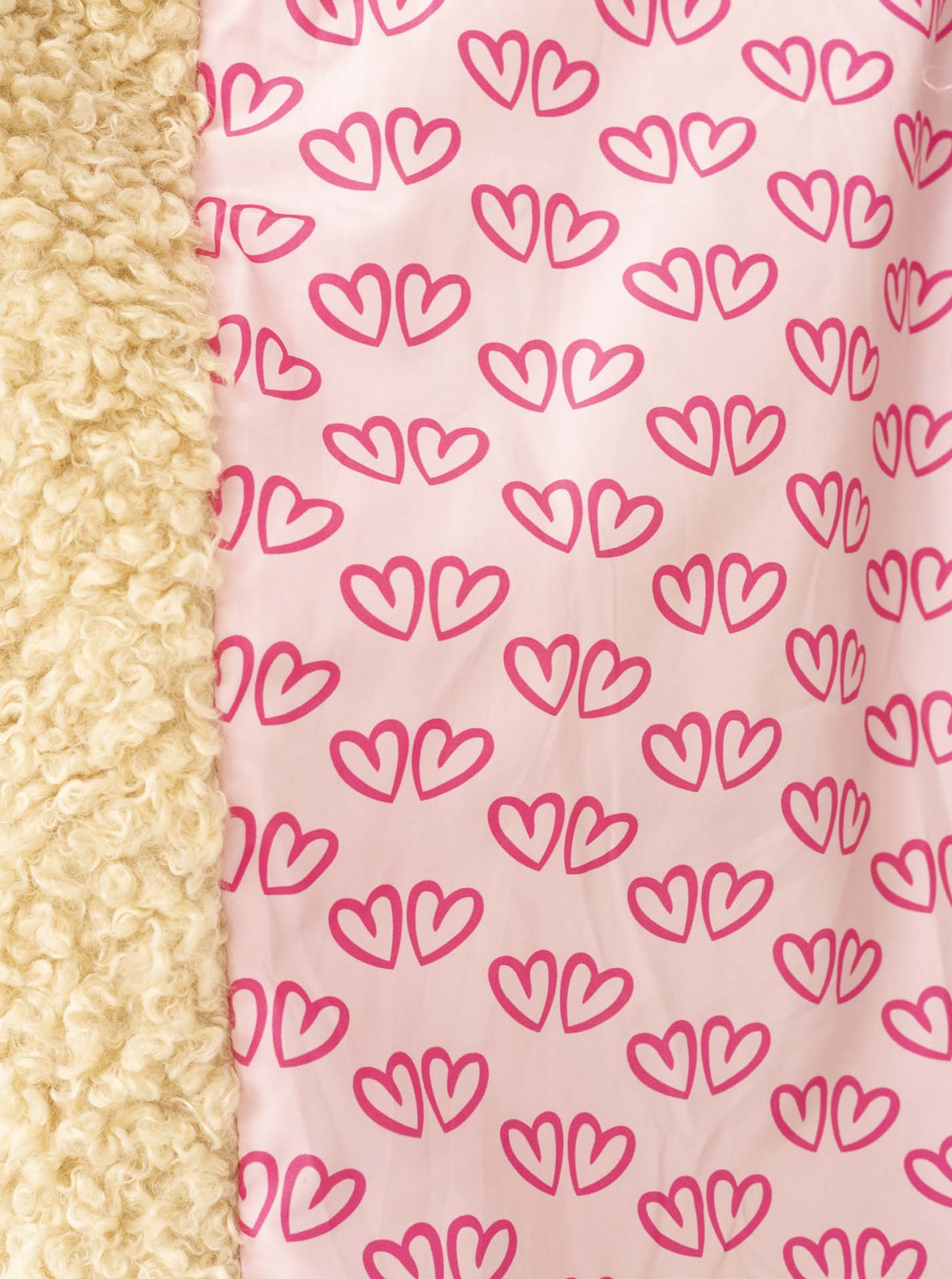 đź’• Zwillingsherz Teddymantel "Happiness & Love" Beige