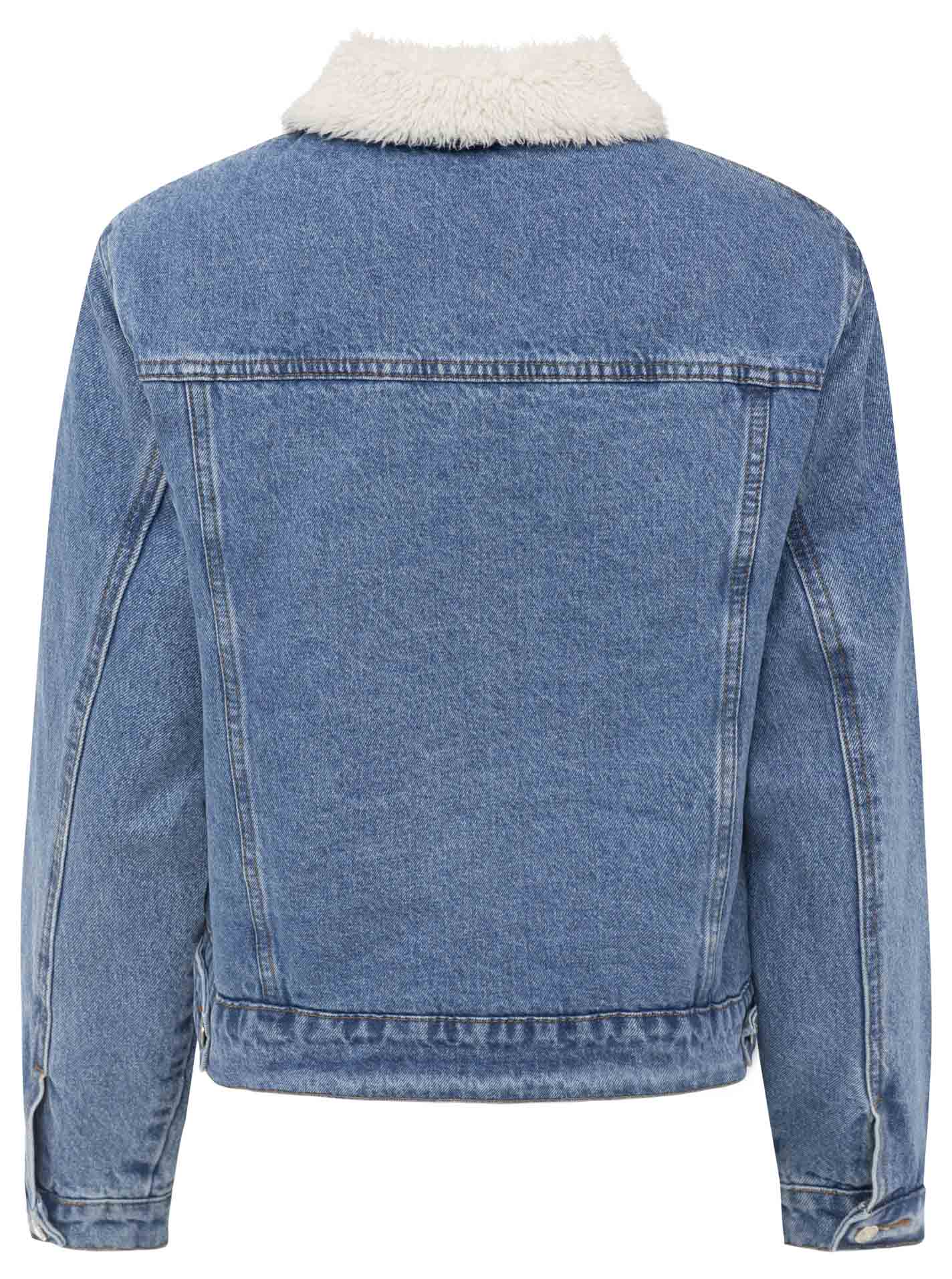 đź’• Zwillingsherz Jeansjacke "Teddyfell" Blau
