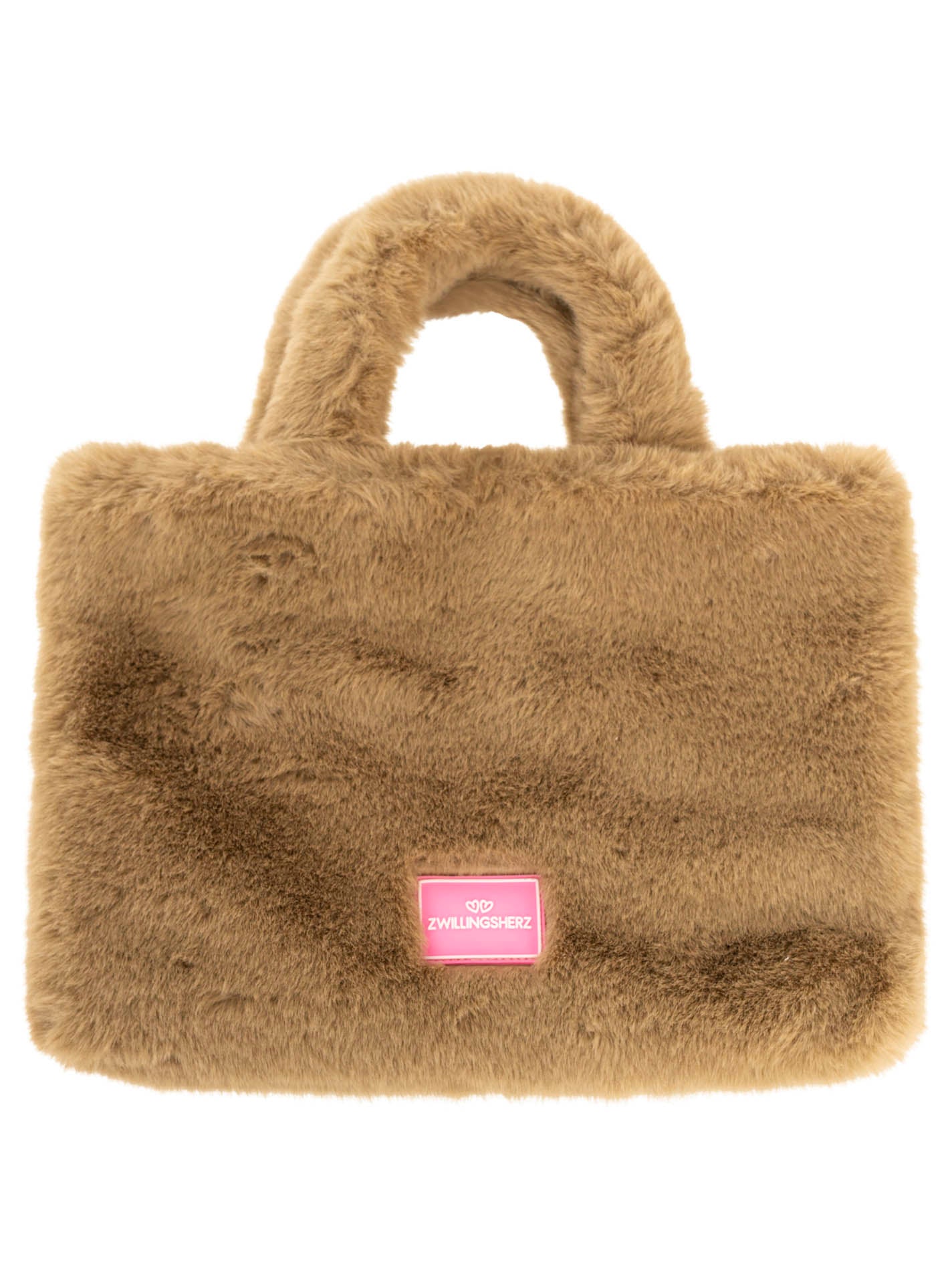 đź’• Zwillingsherz Shopper XXL mit Tragegurt "Flauschig" Olive