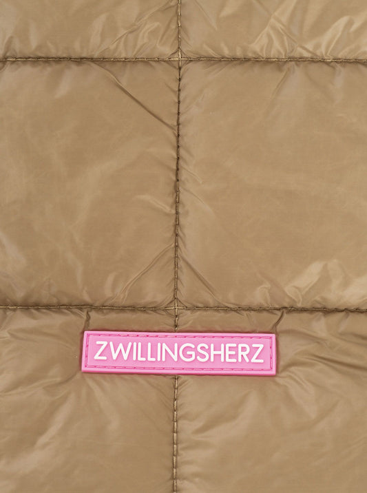 💕 Zwillingsherz Stepptasche "Uni Quadrat" Beige