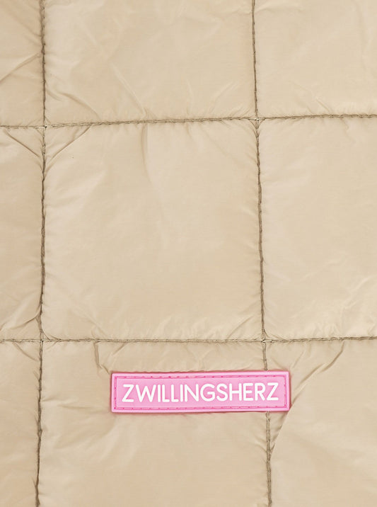 💕 Zwillingsherz Stepptasche "Uni Quadrat" Hellbeige