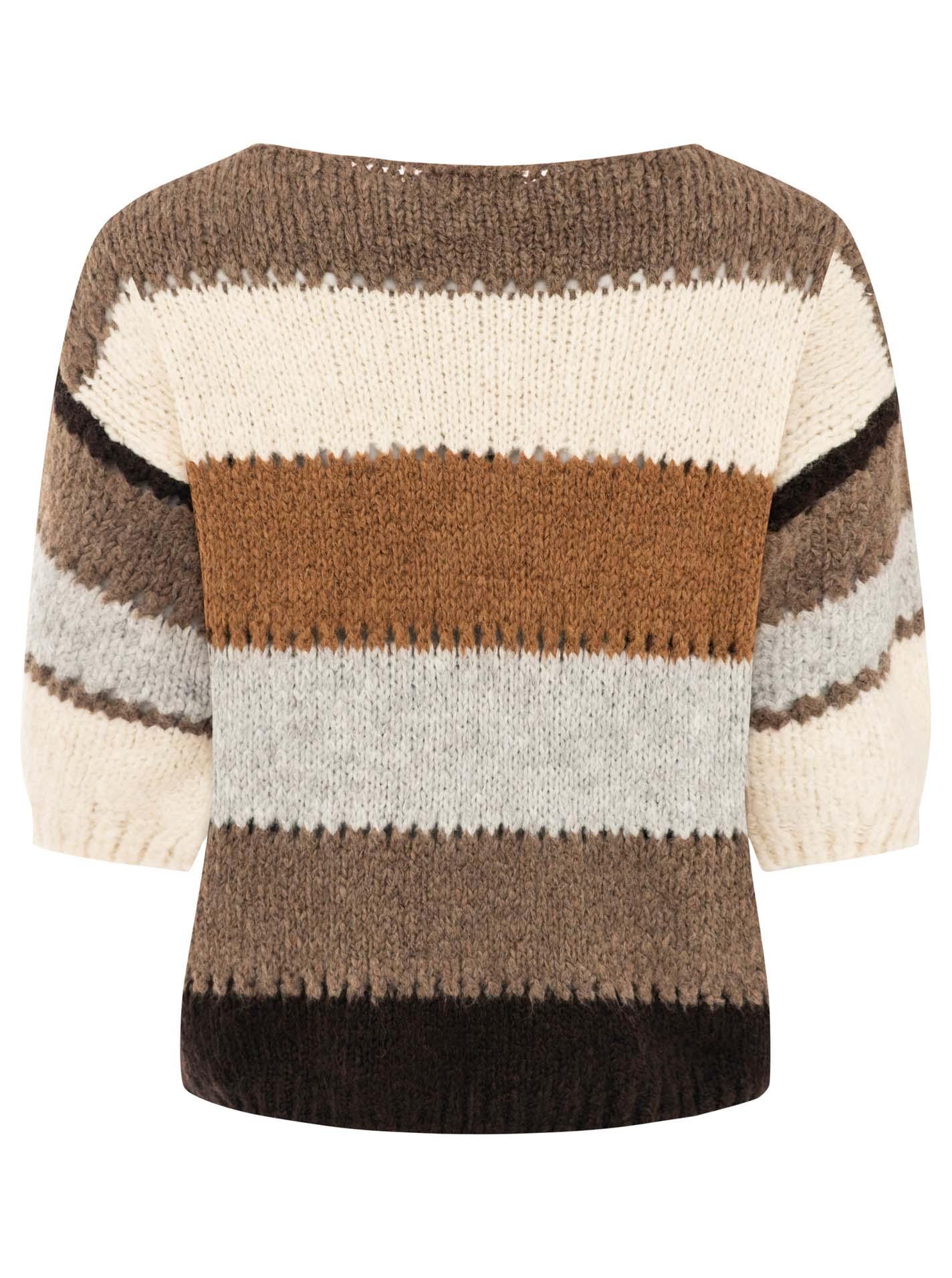 đź’• Zwillingsherz Pullover Pulli "Bunte Streifen" Braun