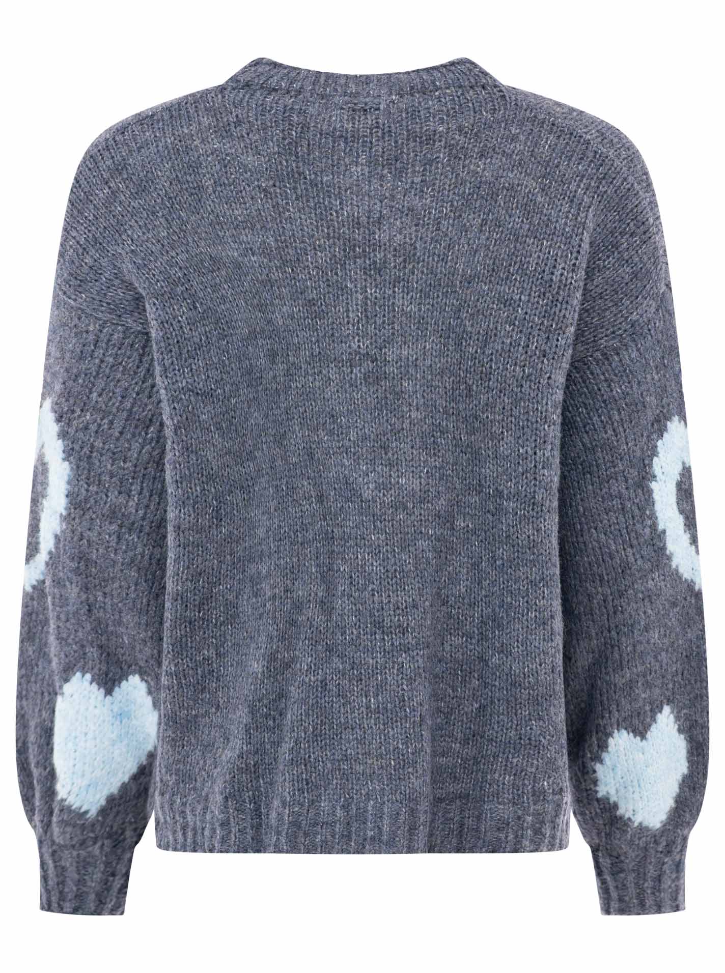 đź’• Zwillingsherz Cardigan Strickjacke "Hearts" Jeansblau