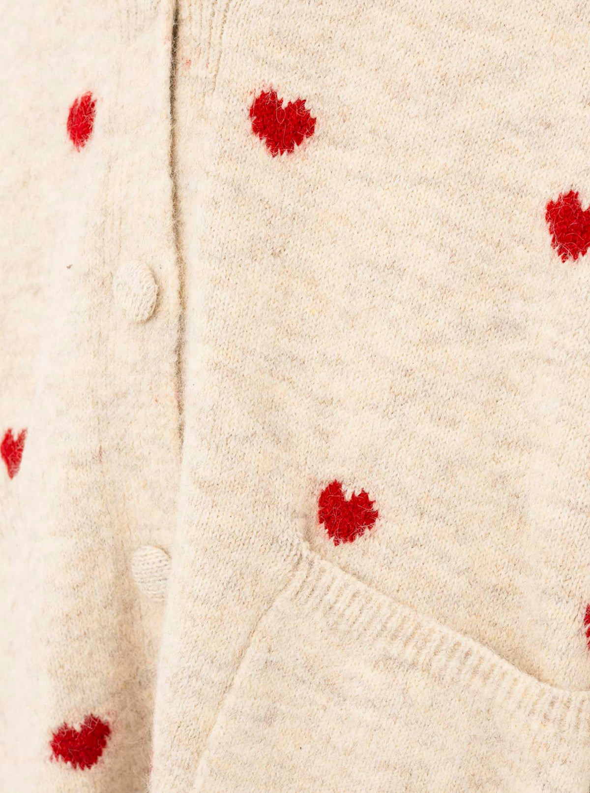 đź’• Zwillingsherz Cardigan Strickjacke "Herzen" Oversize Beige