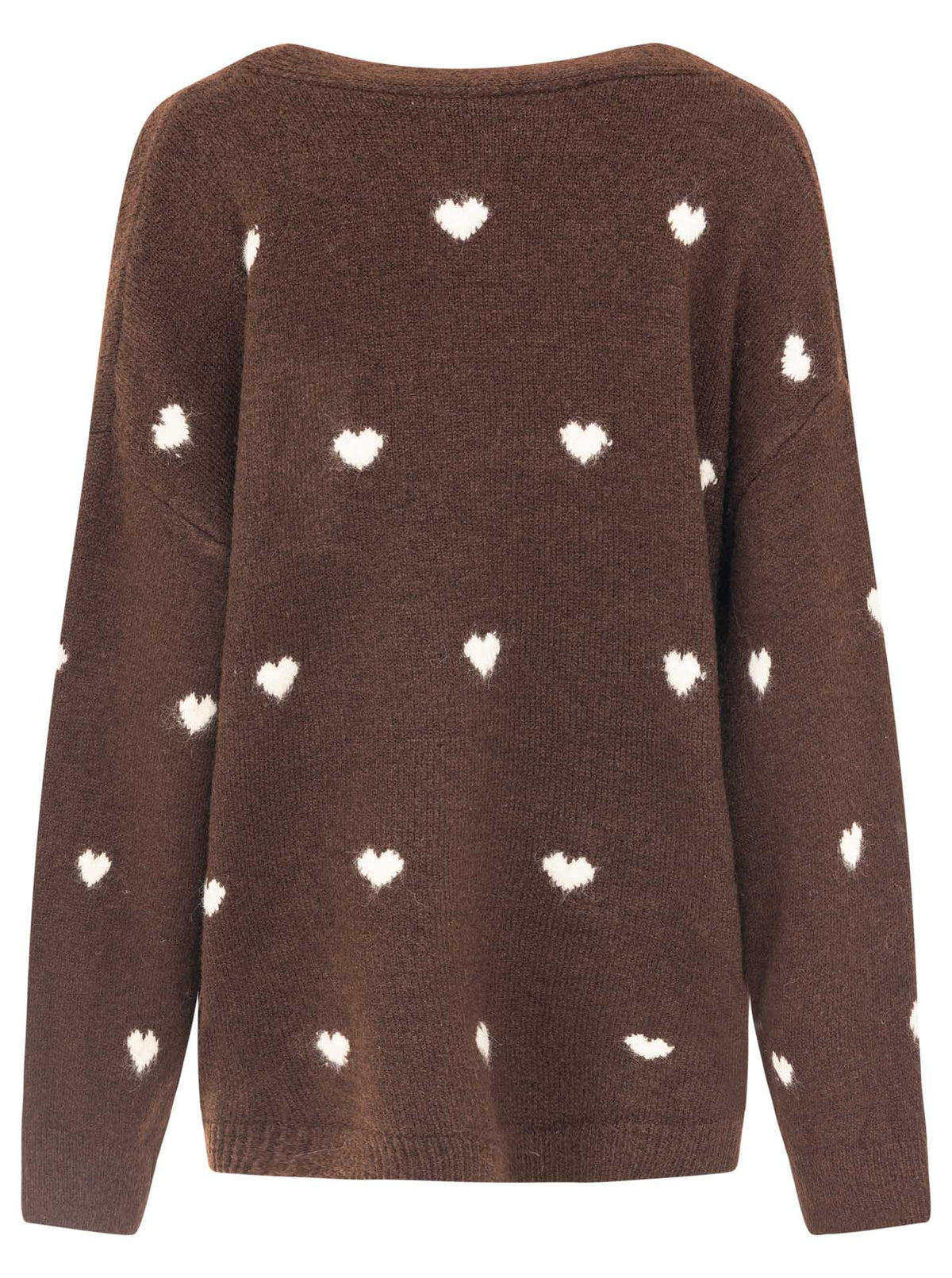 đź’• Zwillingsherz Cardigan Strickjacke "Herzen" Oversize Braun