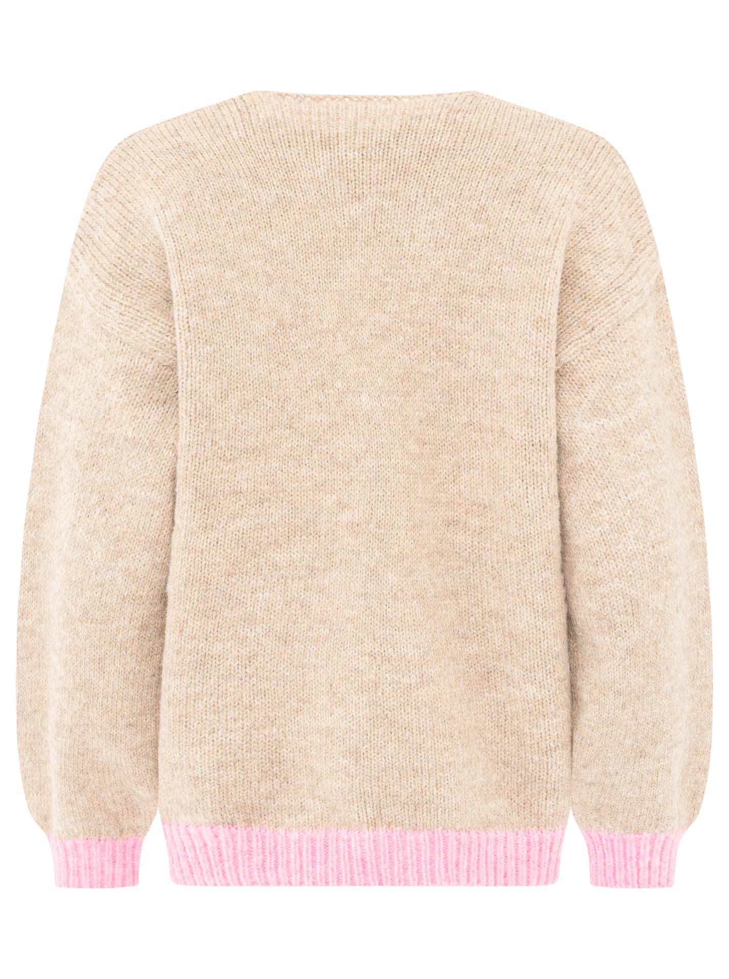 đź’• Zwillingsherz Pullover Pulli "Smile More" Taupe