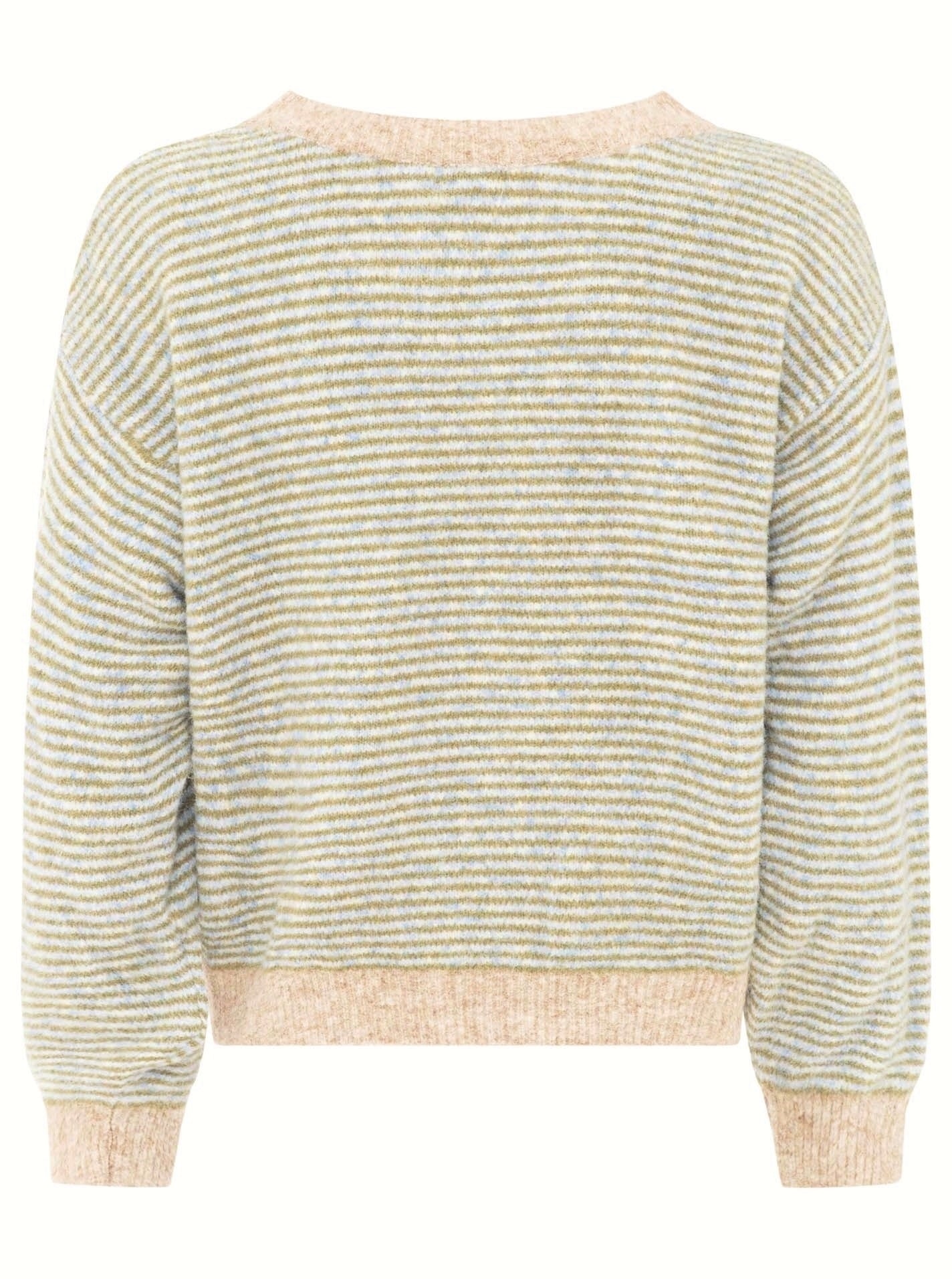 đź’• Zwillingsherz Pullover Pulli "Genua" Streifen Salbei