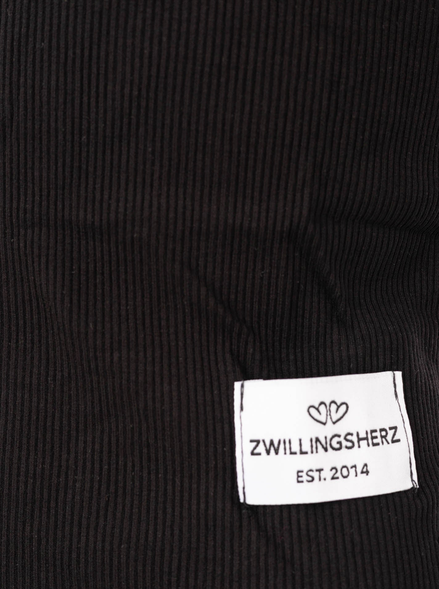 đź’• Zwillingsherz Shirt "ZH Uni & Rippe" Schwarz