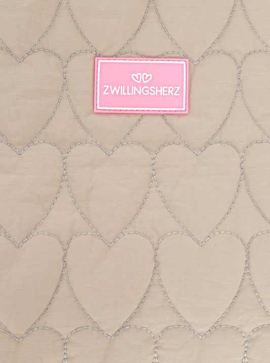 💕 Zwillingsherz Shopper "Heart Steppung" Tasche Grau